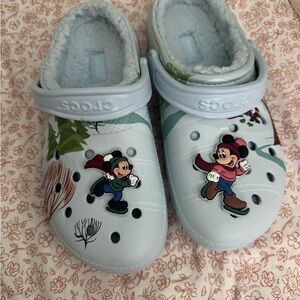 CROCS Light Blue Clogs with Mickey and Minnie